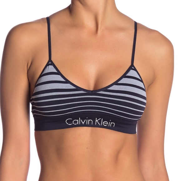 striped calvin klein bra